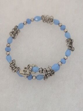 Alex and Ani Vintage Sixty-Six Periwinkle Beaded Wrap Bracelet